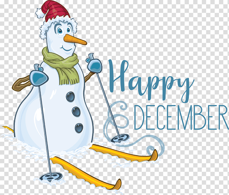 Happy December Winter, Winter
, Skiing, Winter Sports, Snow, Toboggan, Alpine Skiing transparent background PNG clipart