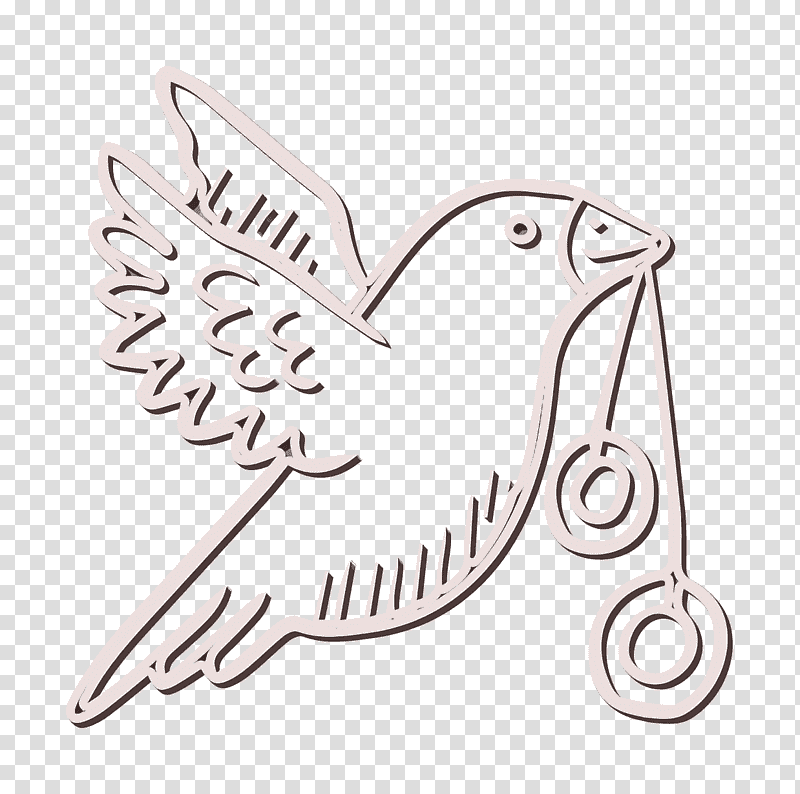 Pigeon icon Bird icon animals icon, Hand Drawn Love Elements Icon, Birds, Line Art, Character, Black And White M, Beak transparent background PNG clipart