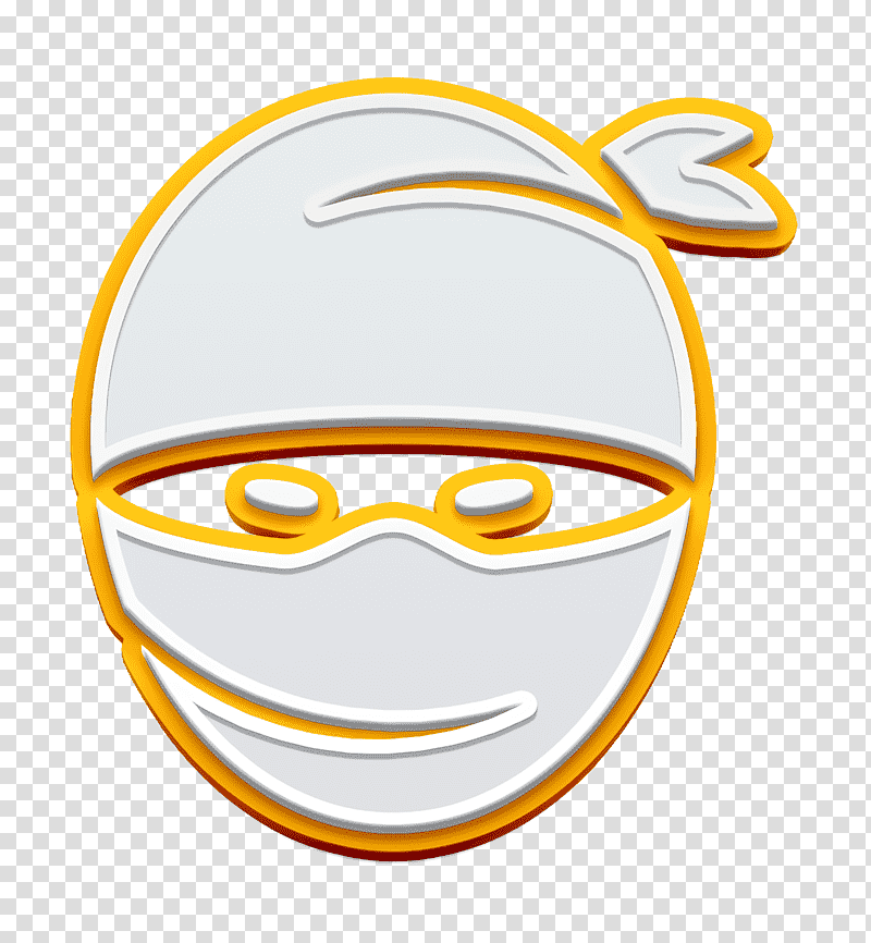 Japan icon people icon Ninja portrait icon, Smiley, Emoticon, Logo, Emblem, Yellow, Happiness transparent background PNG clipart