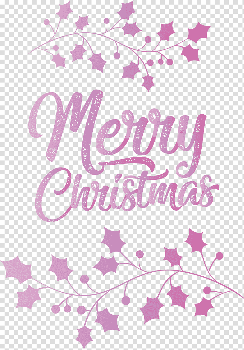Merry Christmas, Floral Design, Flower, Petal, Lavender, Violet, Text transparent background PNG clipart