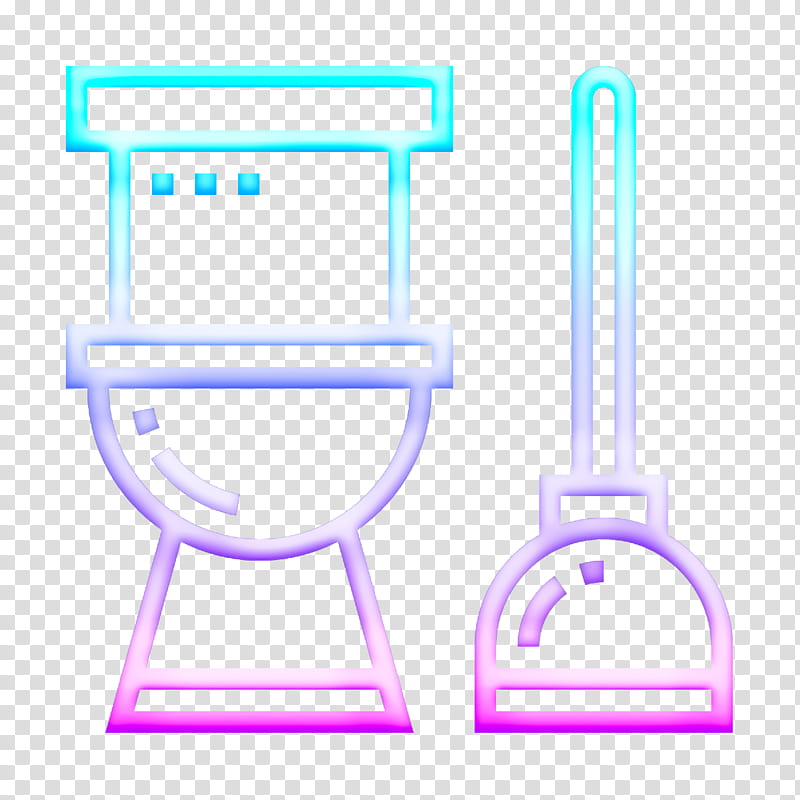 Restroom icon Toilet icon Cleaning icon, Chair, Angle, Line, Meter, Purple, Table transparent background PNG clipart