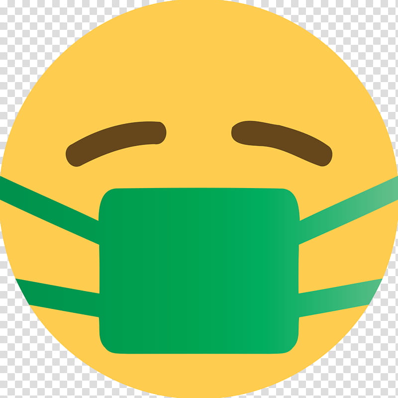 emoji with mask corona Coronavirus, CONVID, Emoticon, Green, Yellow, Facial Expression, Smiley, Nose transparent background PNG clipart