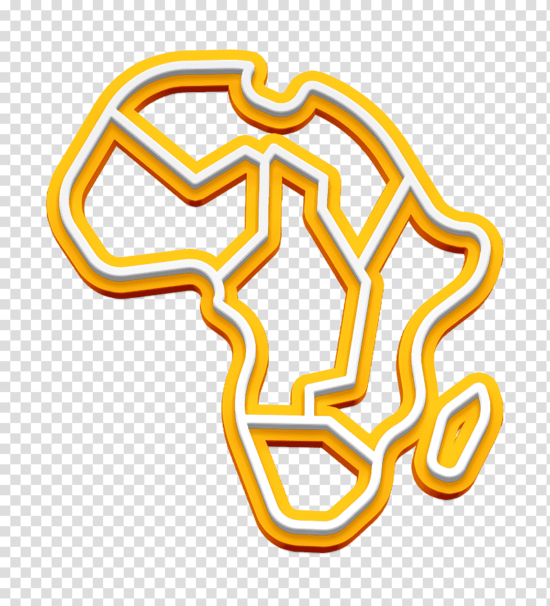 Africa Map icon Globe icon Maps and Flags icon, Travelling Icon, Yellow, Meter, Line, Symbol, Mathematics transparent background PNG clipart