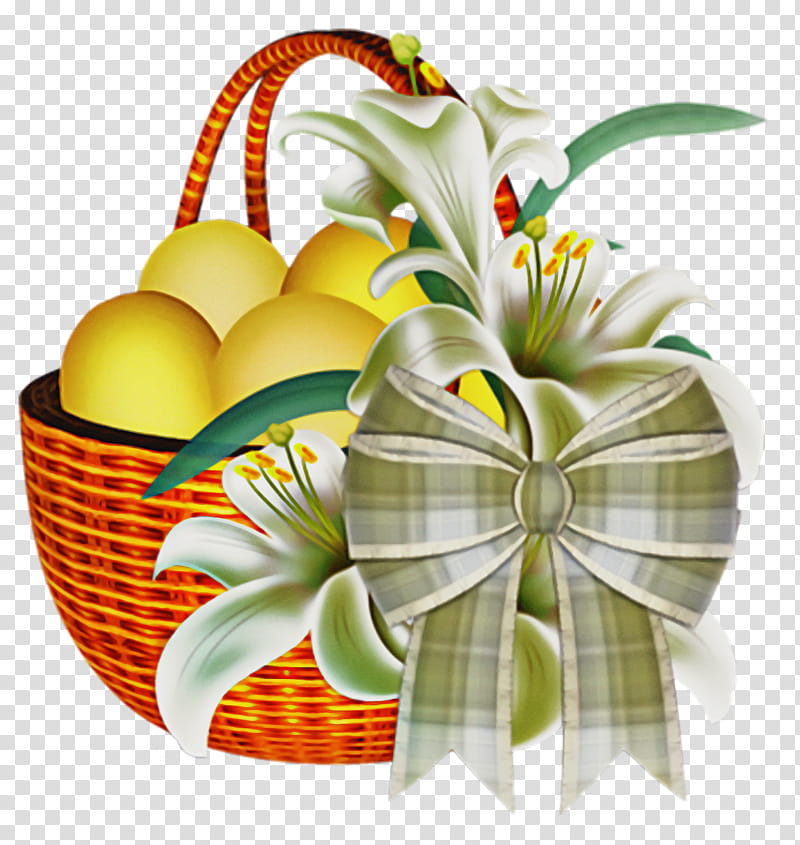 gift basket present plant basket hamper, Easter Basket Cartoon, Happy Easter Day, Eggs, Flower transparent background PNG clipart