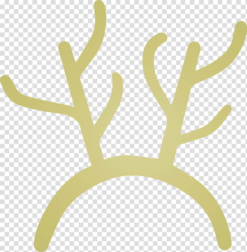Reindeer, Christmas Sign, Watercolor, Paint, Wet Ink, Antler, Yellow, Line transparent background PNG clipart