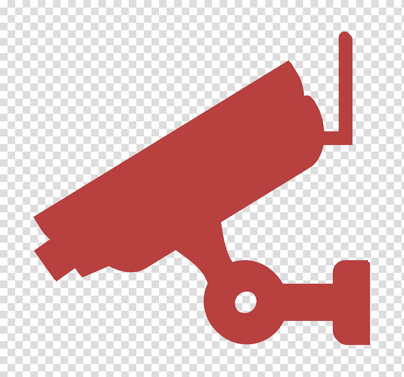 Cctv icon Security icon Security camera icon, Logo, Red, Meter, Line, Megaphone, Geometry transparent background PNG clipart
