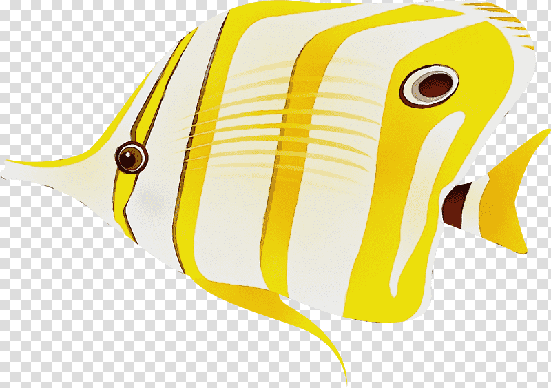 New Year card, Watercolor, Paint, Wet Ink, Threadfin Butterflyfish, Chaetodon Auripes transparent background PNG clipart