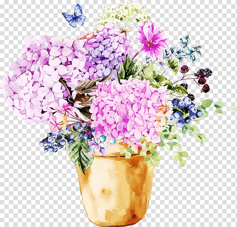 Artificial flower, Cut Flowers, Bouquet, Purple, Lilac, Plant, Violet, Flowerpot transparent background PNG clipart