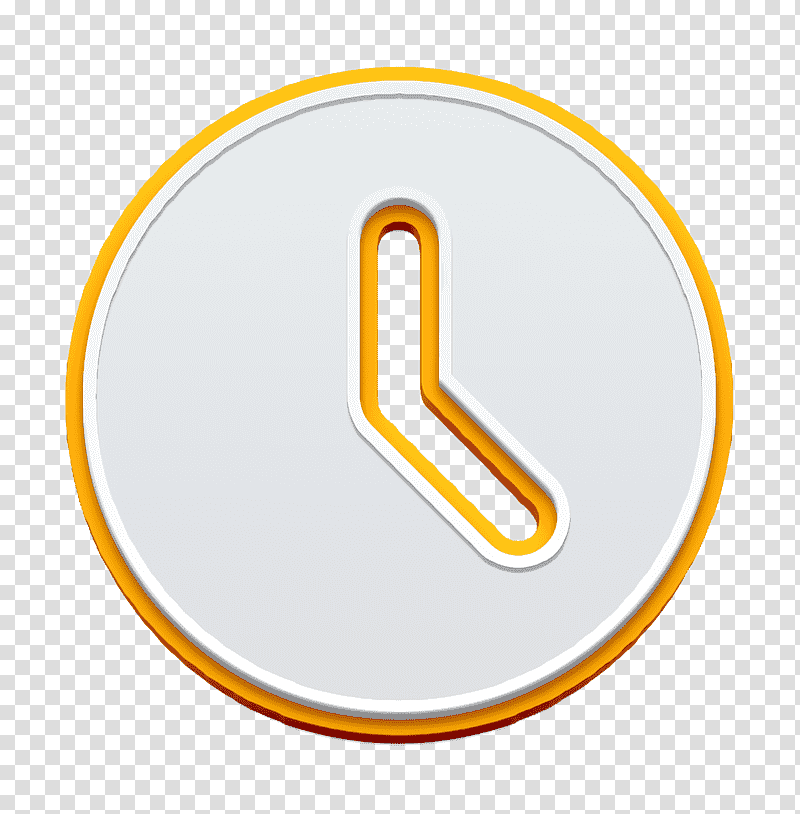 icon Watch icon Clock icon, Logo, Circle, Yellow, Emblem, Number, Meter transparent background PNG clipart