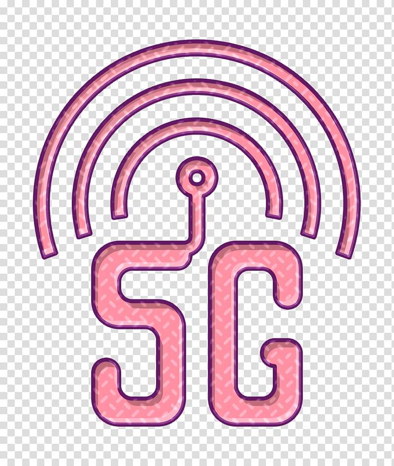 5g icon Technologies Disruption icon, Text, Pink, Line, Symbol, Number transparent background PNG clipart
