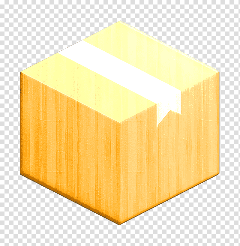 Box icon Box & Packaging icon, Box Packaging Icon, M083vt, Yellow, Meter, Line, Wood transparent background PNG clipart