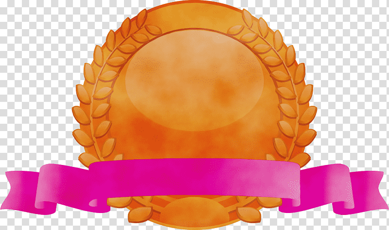 Orange, Brozen Badge, Blank Brozen Badge, Award Badge, Watercolor, Paint, Wet Ink transparent background PNG clipart