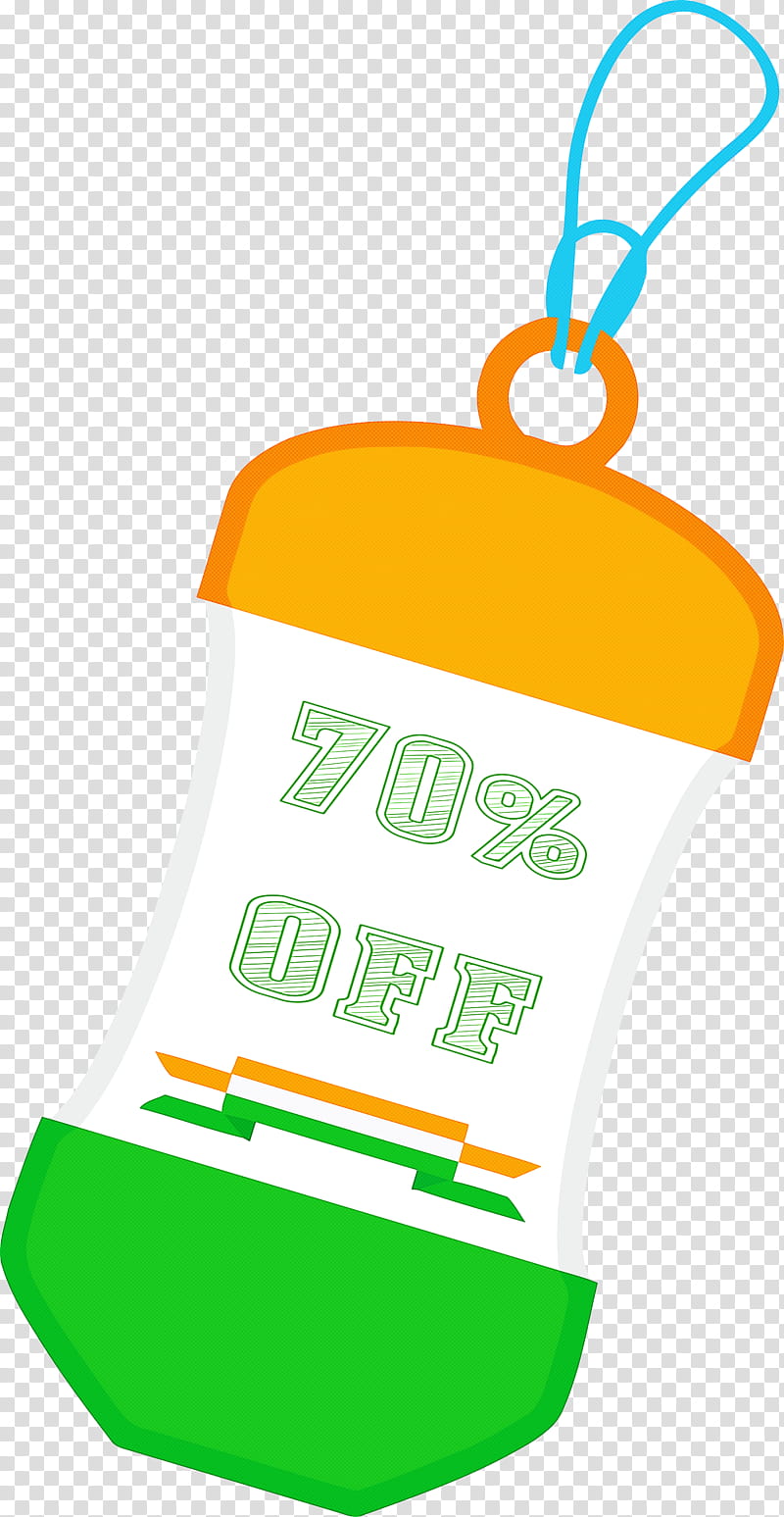India Republic Day discount tag sale tag, Discount Offer Sign, Yellow, Green, Line, Logo transparent background PNG clipart