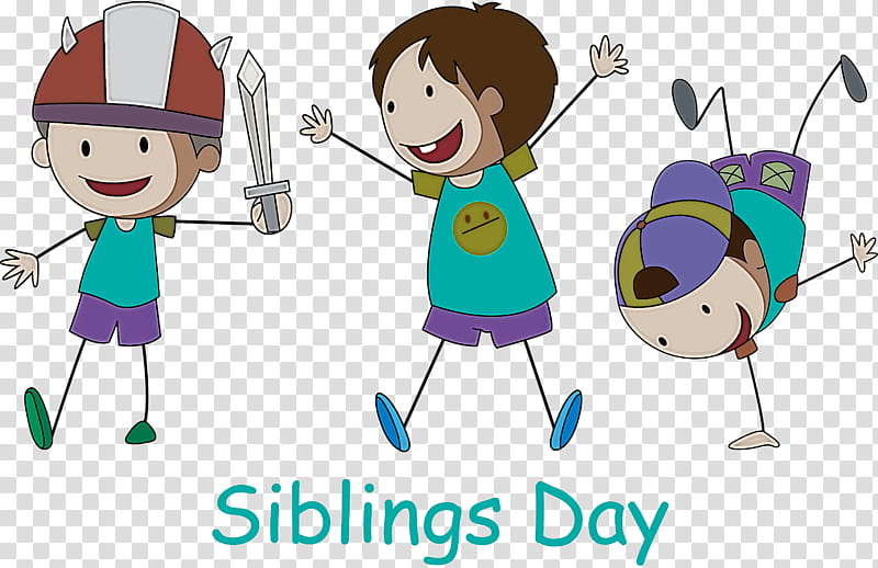 Happy Siblings Day, Cartoon, Child, Sharing, Play transparent background PNG clipart
