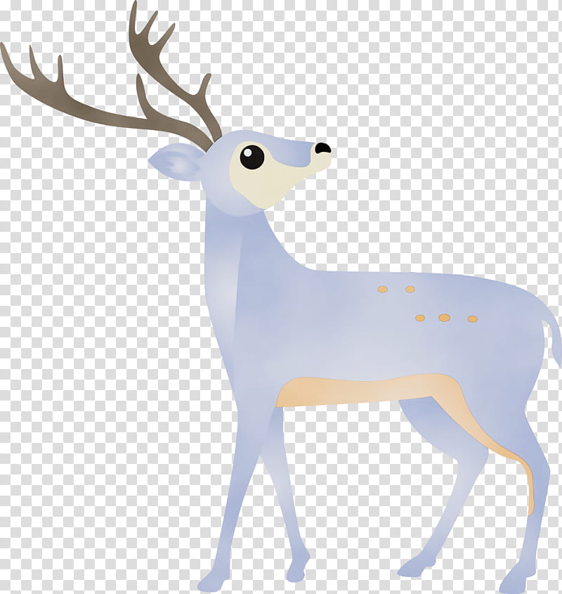 Reindeer, Watercolor Reindeer, Paint, Wet Ink, Antler, Wildlife, Animal Figure, Elk transparent background PNG clipart