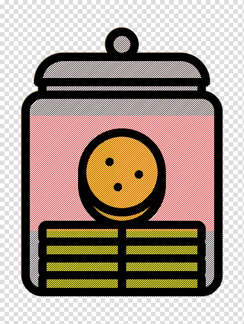 Bakery icon Jar icon Cookie jar icon, Emoticon, Yellow, Facial Expression, Smile, Smiley, Cartoon, Line transparent background PNG clipart
