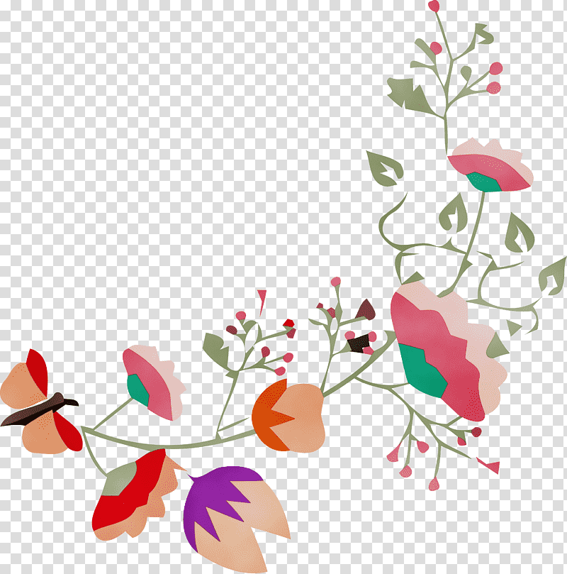 Floral design, pink and green leaves illustration, Watercolor, Paint, Wet Ink, Leaf, Plant Stem, Flower Bouquet transparent background PNG clipart