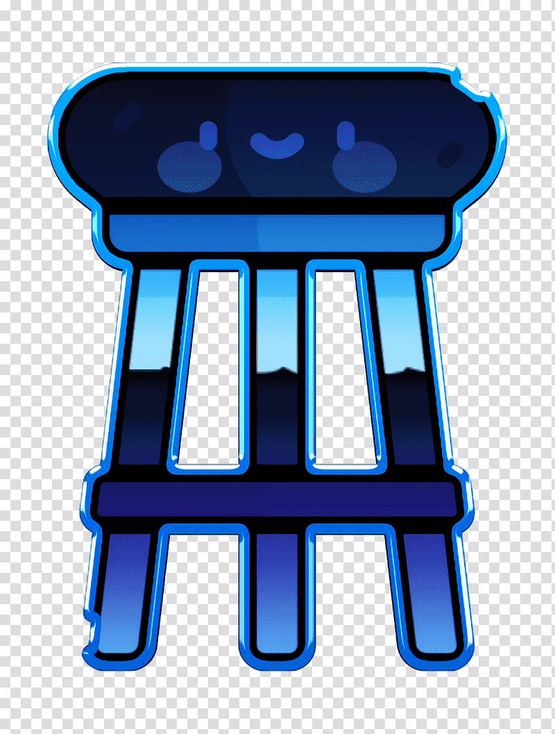 Stool icon Furniture and household icon Night Party icon, blue and white letter b illustration, Cobalt Blue, Table, Electric Blue, Chair, Text, Symbol transparent background PNG clipart