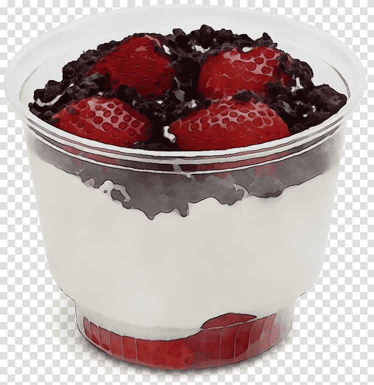 panna cotta frozen dessert berry semifreddo yoghurt, Watercolor, Paint, Wet Ink, Parfait, Cream, Superfood transparent background PNG clipart