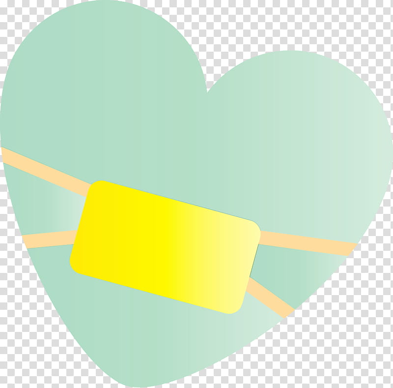 green yellow turquoise heart aqua, Emoji, Medical Mask, Corona Virus Disease, Watercolor, Paint, Wet Ink transparent background PNG clipart