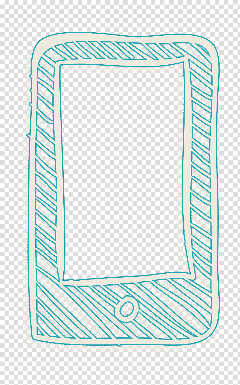 Tablet computer sketch icon Sketch icon computer icon, Social Media Hand Drawn Icon, Frame, Meter, Line, Teal, Microsoft Azure transparent background PNG clipart