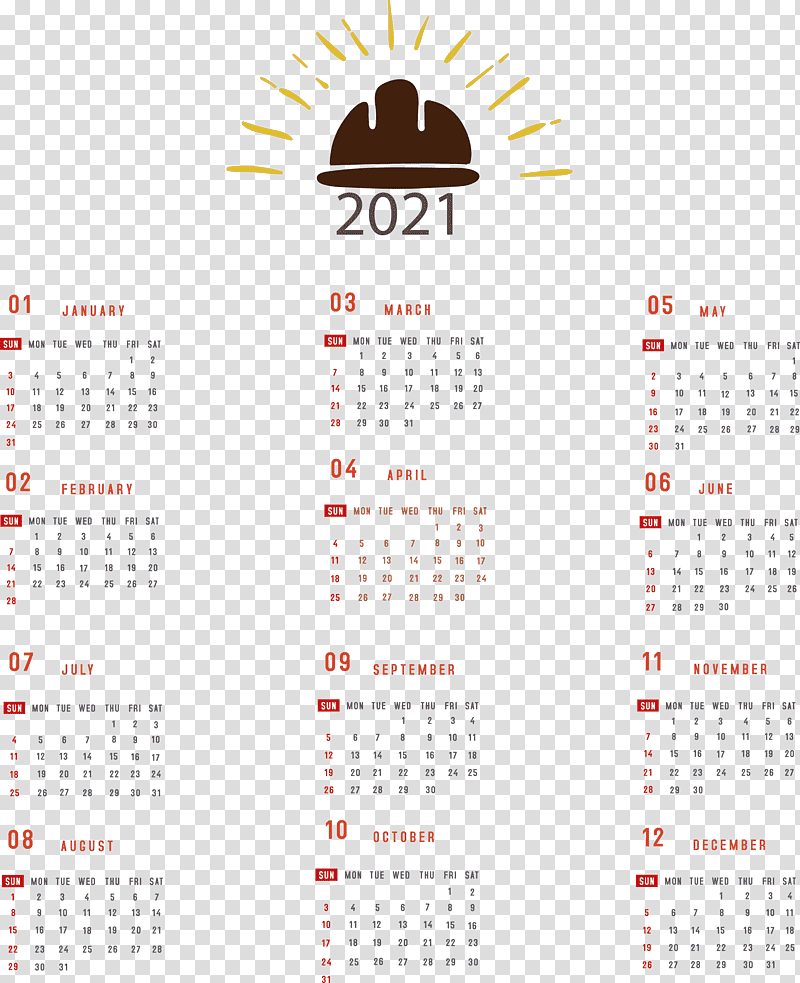 Printable 2021 Yearly Calendar 2021 Yearly Calendar, Calendar System, Calendar Year, Annual Calendar, Template, Computer, Meter transparent background PNG clipart
