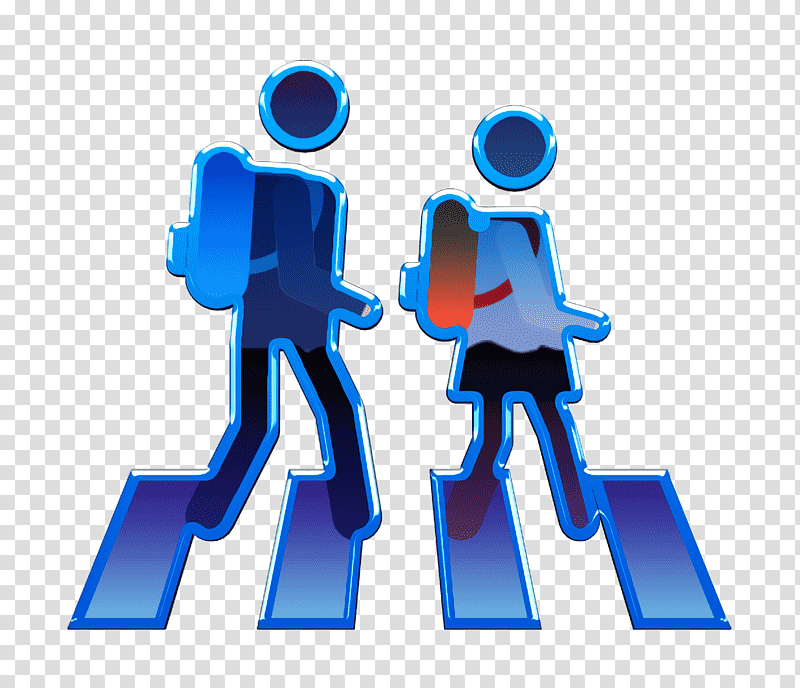 Pedestrian icon Students icon Back to school pictograms icon, Electric Blue M, Meter, Line, Joint, Behavior, Microsoft Azure transparent background PNG clipart