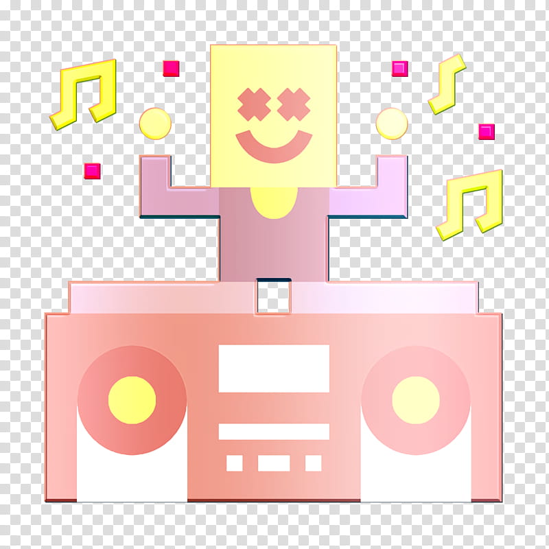 Dance icon DJ icon, Pink, Symmetry, Circle, Square transparent background PNG clipart