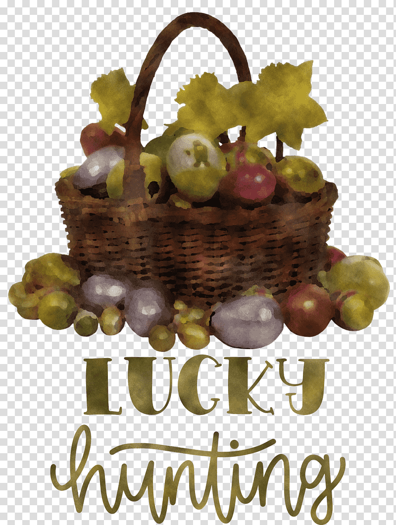 Lucky Hunting Happy Easter Easter Day, Gift Basket, Hamper, Floral Design, Fruit transparent background PNG clipart