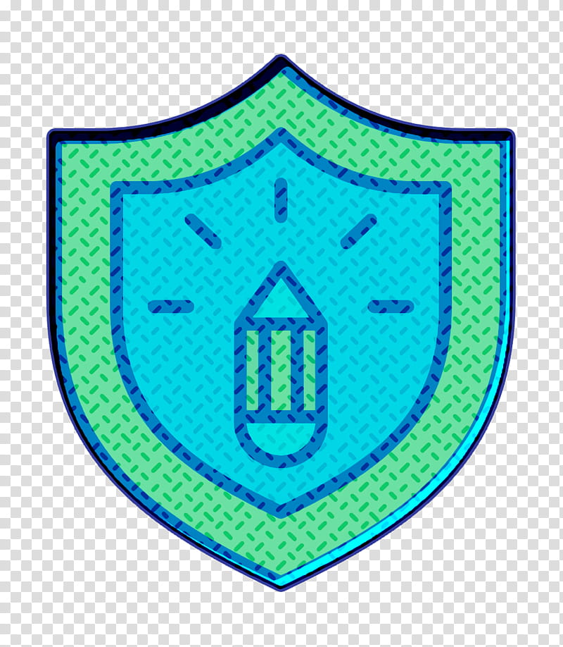 Art and design icon Creative icon Protection icon, Turquoise, Aqua, Emblem, Symbol, Shield transparent background PNG clipart