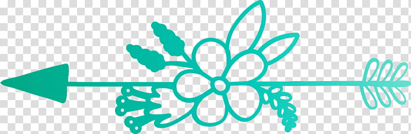 boho arrow flower arrow, Green, Aqua, Leaf, Blue, Turquoise, Teal, Symmetry transparent background PNG clipart