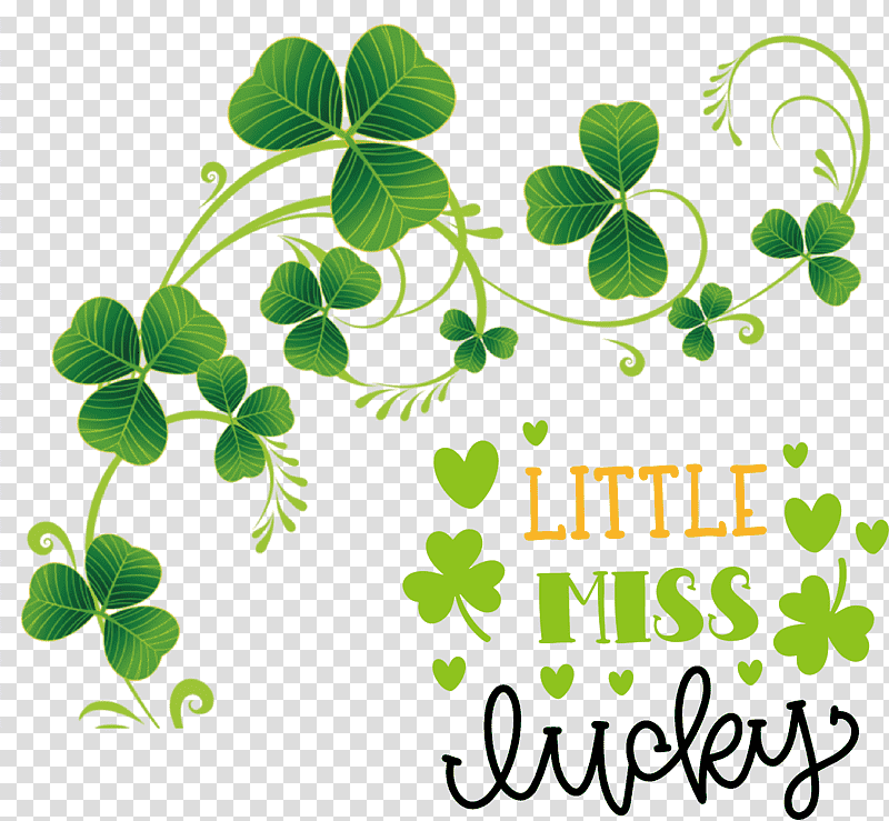 Little Miss Lucky Saint Patrick Patricks Day, Shamrock, Fourleaf Clover, Saint Patricks Day, Cartoon, Ireland, Watercolor Painting transparent background PNG clipart