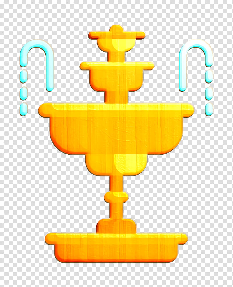 City icon Fountain icon, Yellow, Symbol transparent background PNG clipart