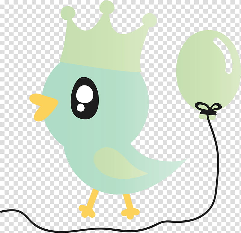 green cartoon bird tail, Cute Bird, Watercolor, Paint, Wet Ink transparent background PNG clipart