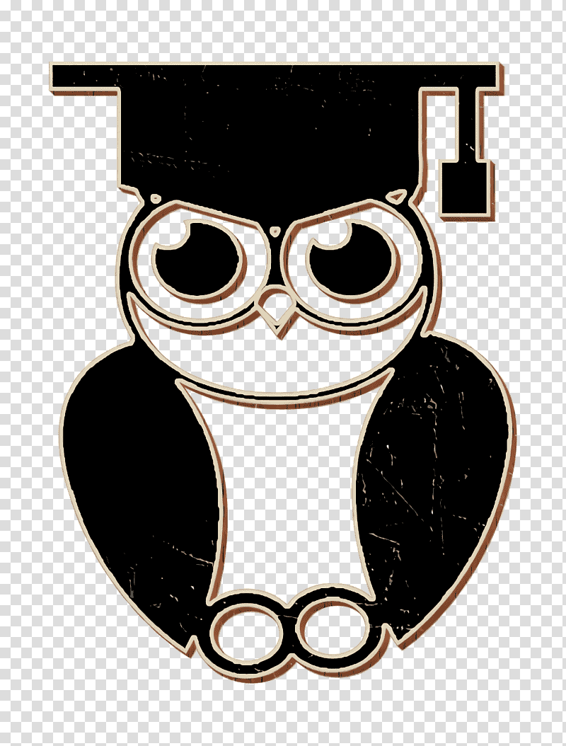 education icon Sage icon Graduation owl icon, Academic 1 Icon, Tshirt, Pedagogy, Teacher, Black, White transparent background PNG clipart