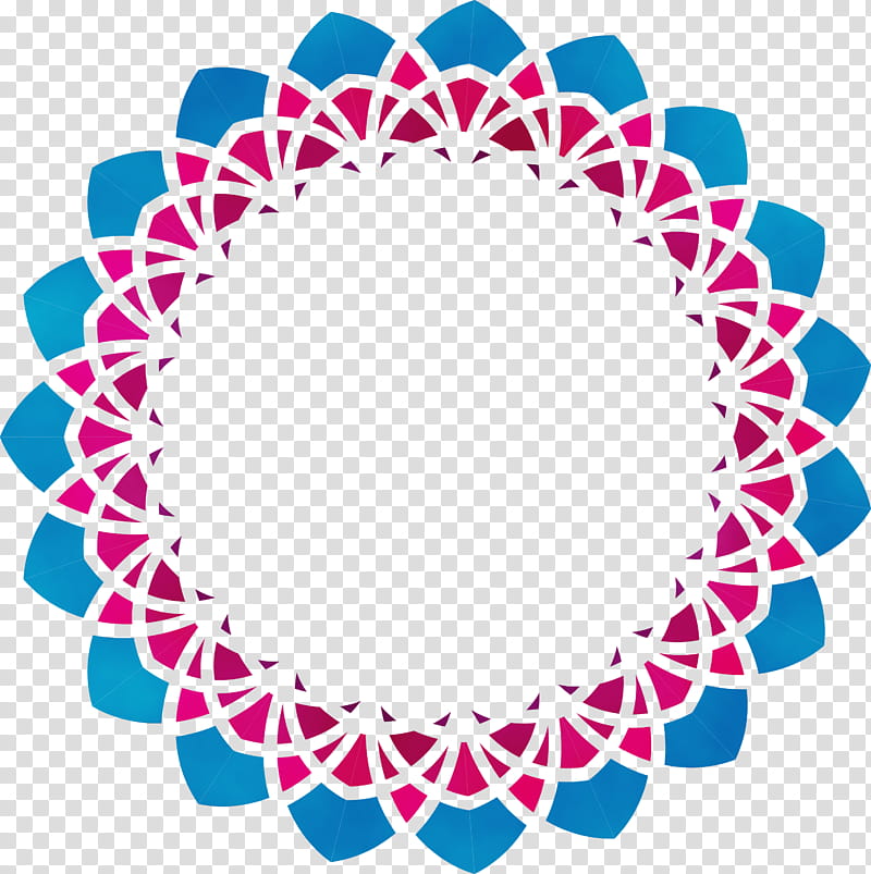 doily turquoise aqua teal pink, Circle Frame, Watercolor, Paint, Wet Ink, Magenta, Textile, Linens transparent background PNG clipart