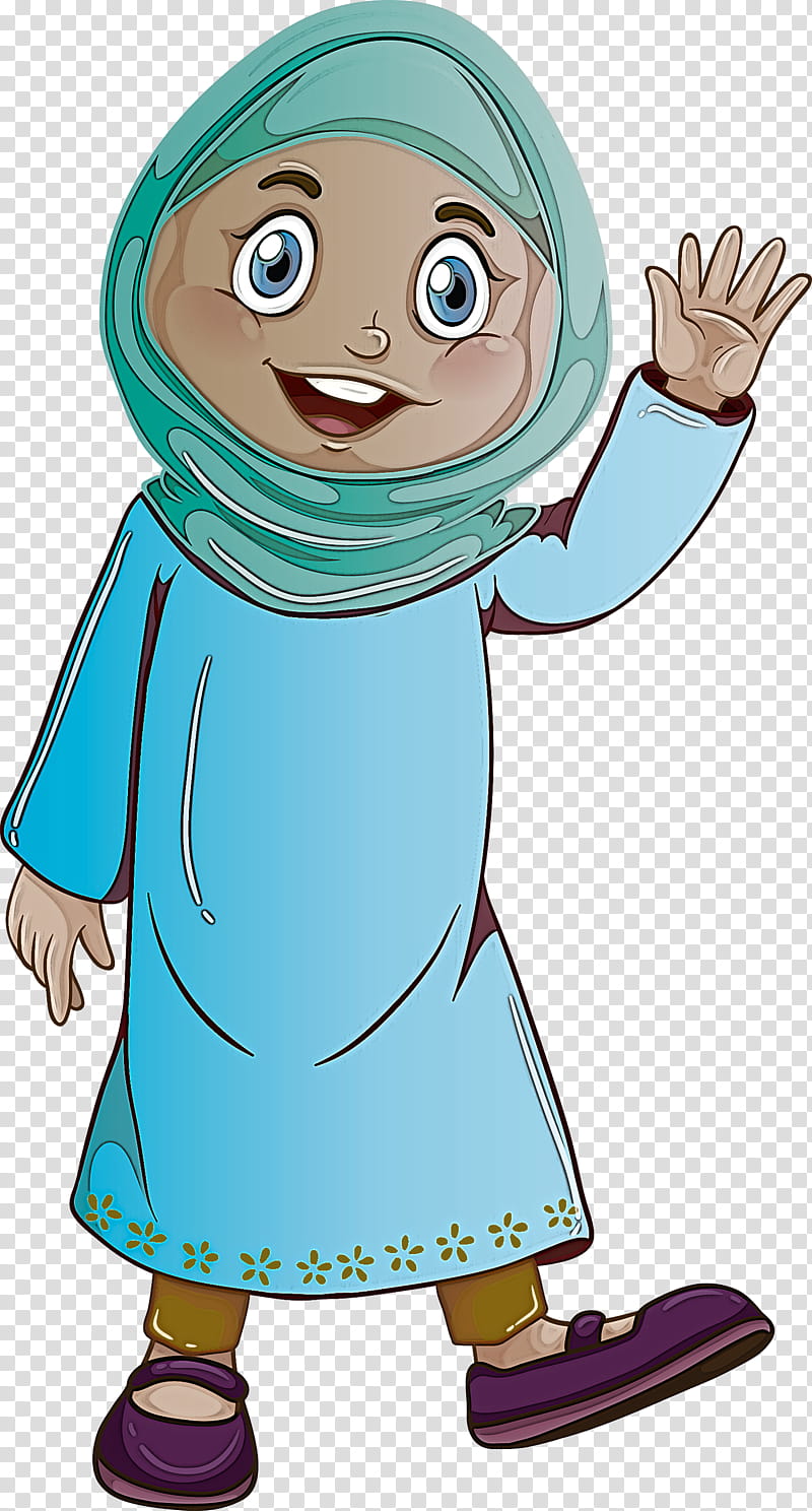 Muslim People, Cartoon, Gesture, Costume transparent background PNG clipart