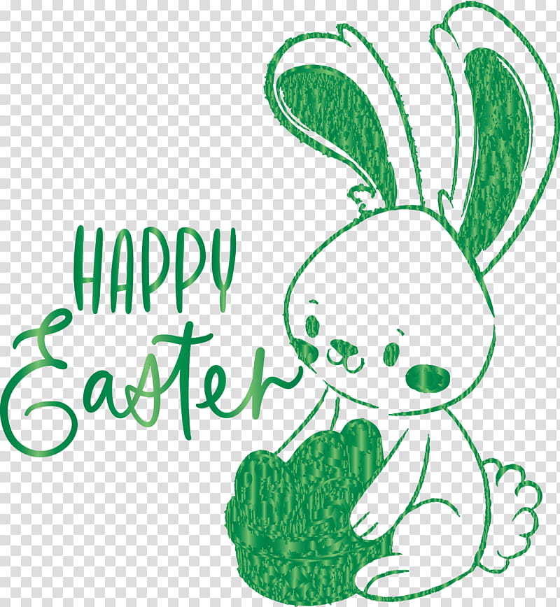 Easter Day Easter Sunday Happy Easter, Green, Leaf, Line Art, Text, Plant, Animal Figure, Coloring Book transparent background PNG clipart