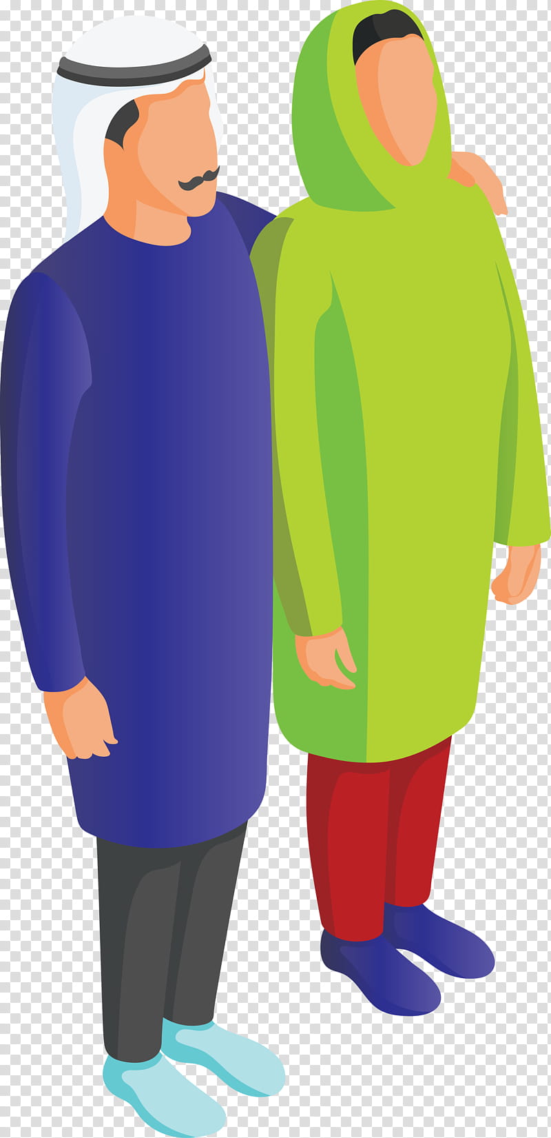 Arabic Family Arab people Arabs, Clothing, Standing, Costume, Outerwear, Sleeve, Electric Blue, Uniform transparent background PNG clipart