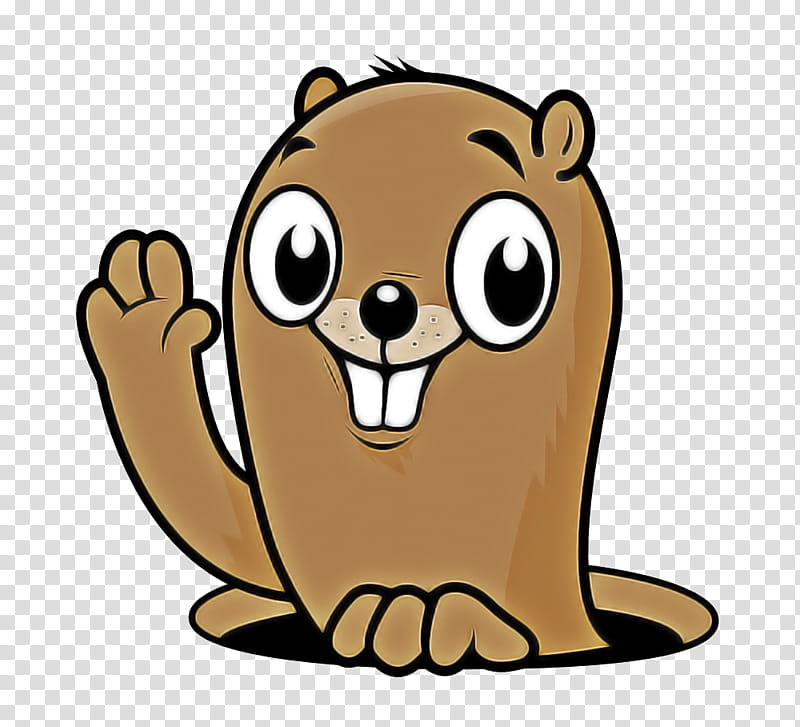 Groundhog day, Cartoon, Finger, Waving Hello, Beaver transparent background PNG clipart