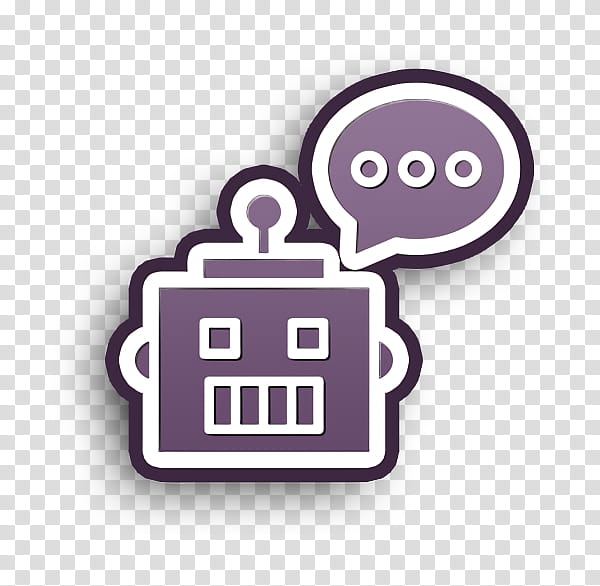 Chatbot icon Robots icon, Violet, Logo transparent background PNG clipart