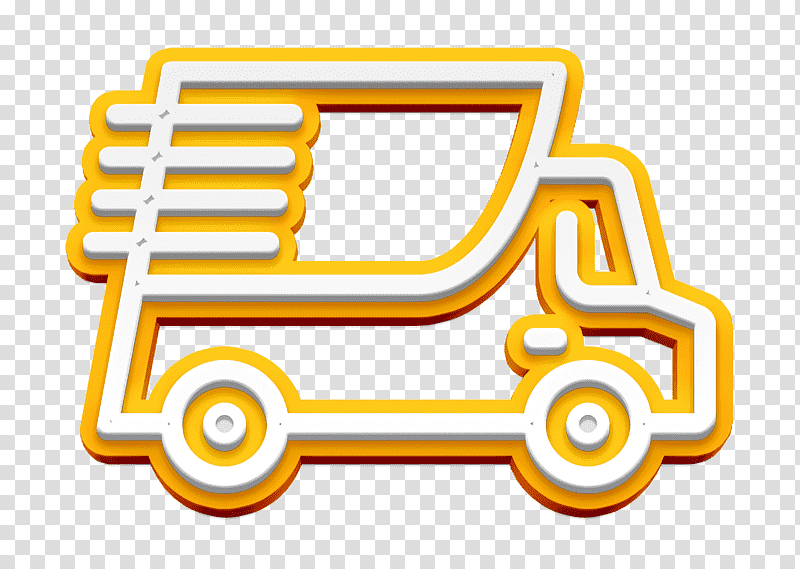 Truck icon Delivery icon Delivery truck icon, Yellow, Line, Symbol, Meter, Mathematics, Geometry transparent background PNG clipart
