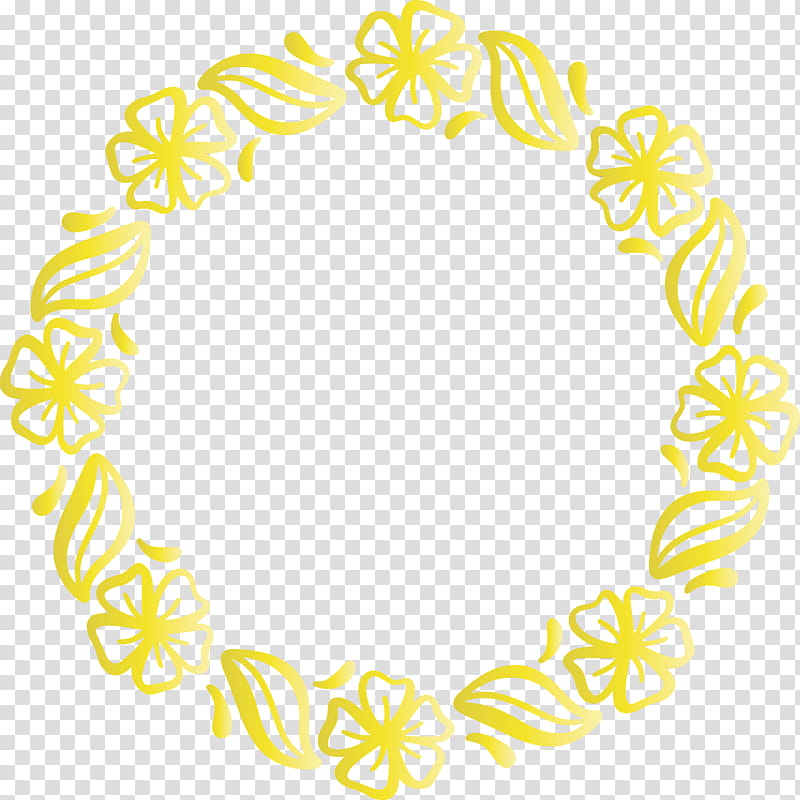 yellow circle, Spring Frame, Flower Frame, Floral Frame, Leaf Frame, Watercolor, Paint, Wet Ink transparent background PNG clipart