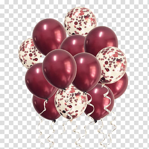 Happy Birthday Balloons, Gold, Confetti, Party Decoration, Birthday
, Toy Balloon, Wedding, Burgundy transparent background PNG clipart