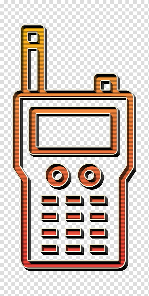 Walkie talkie icon Crime icon Frequency icon, Telephony, Line, Orange Sa, Meter transparent background PNG clipart