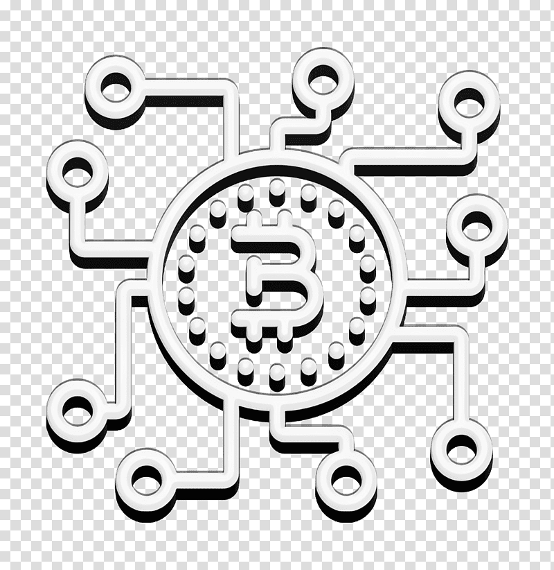 Bitcoin icon Blockchain icon Crypto currency icon, Sacred Geometry, Black White M, Black And White M, Line Art, Exhibition, Mandala transparent background PNG clipart