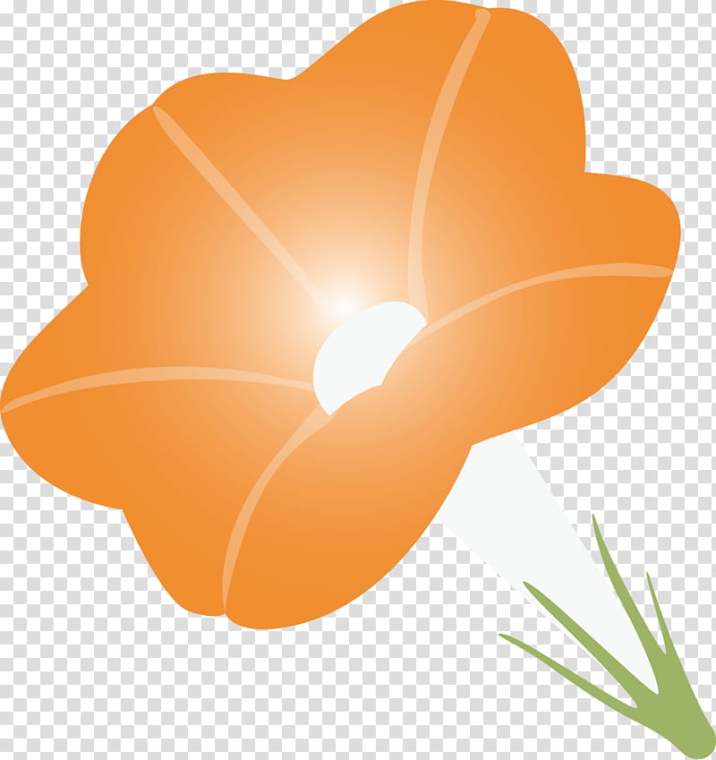 Morning Glory Flower, Orange, Petal, Plant, Heart, Poppy Family transparent background PNG clipart