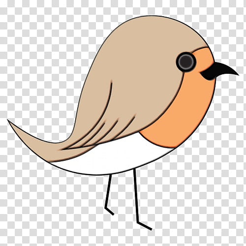 bird beak european robin cartoon old world flycatcher, Watercolor, Paint, Wet Ink, Songbird, Perching Bird, Wren transparent background PNG clipart