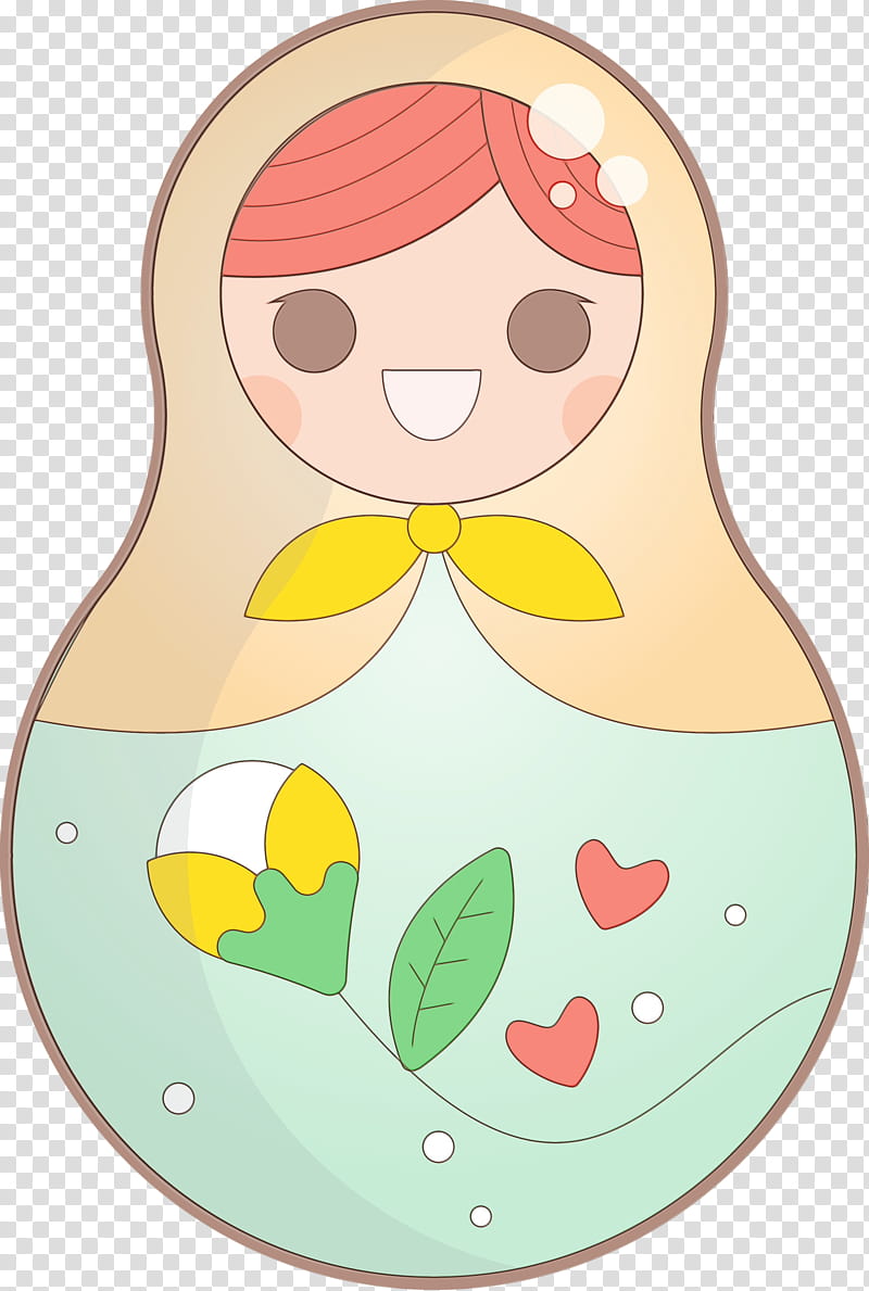 character yellow character created by, Colorful Russian Doll, Watercolor, Paint, Wet Ink transparent background PNG clipart