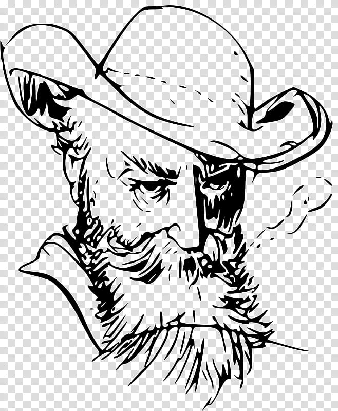 Cowboy Hat, Drawing, Silhouette, Line Art, Man, Stick Figure, Face, Facial Hair transparent background PNG clipart